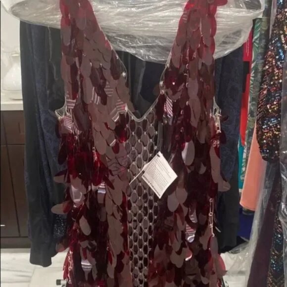 Paco Rabanne Sleeveless V-Neck Paillette Dress - Picture 5 of 5